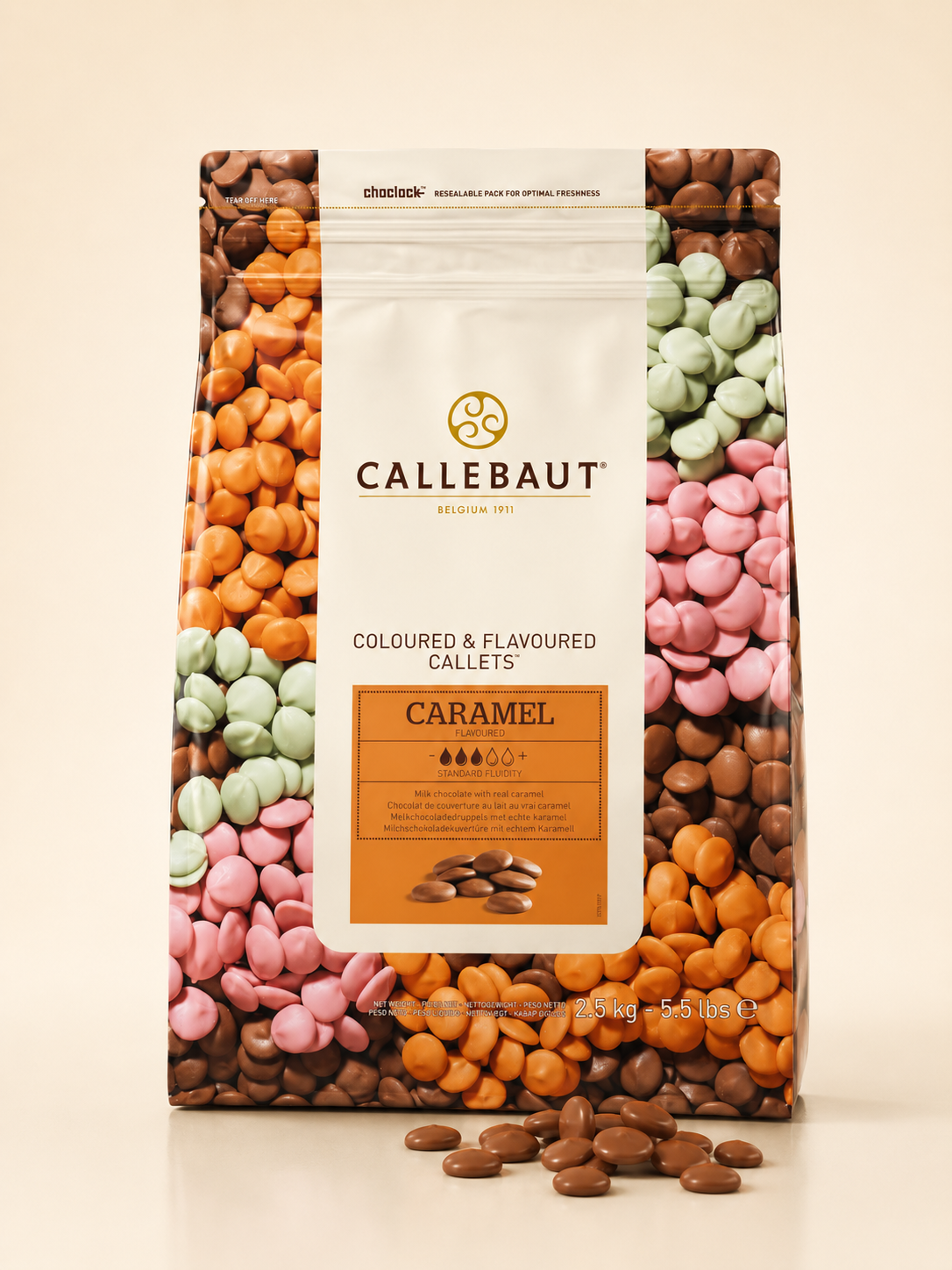 Молочний бельгійський шоколад зі смаком карамелі Callebaut