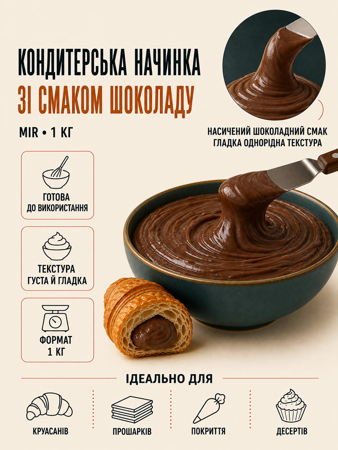 Начинка шоколадна 1 кг, MIR