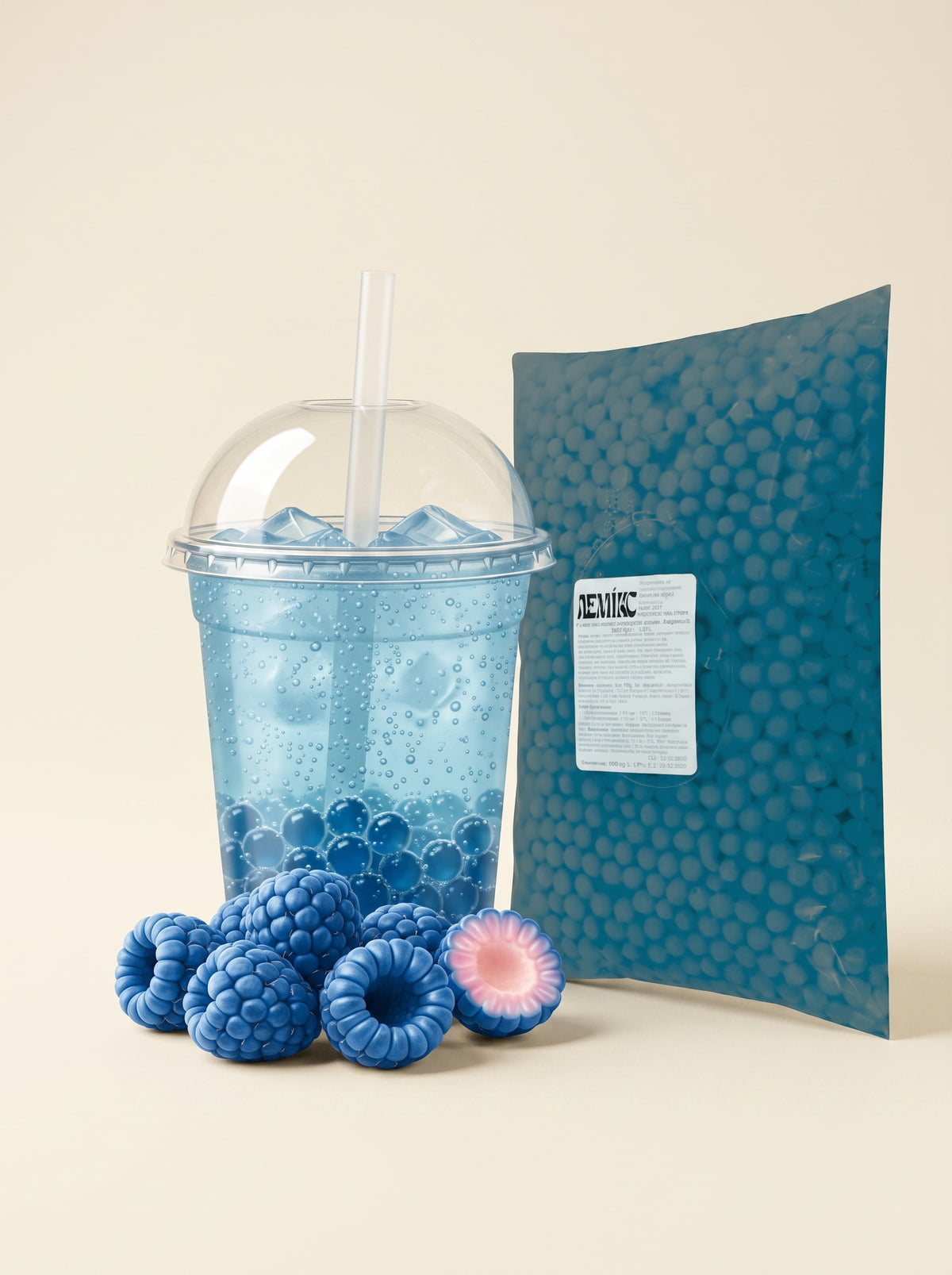 Кульки із соком синьої малини, Bubble Tea (Бабл Ті)