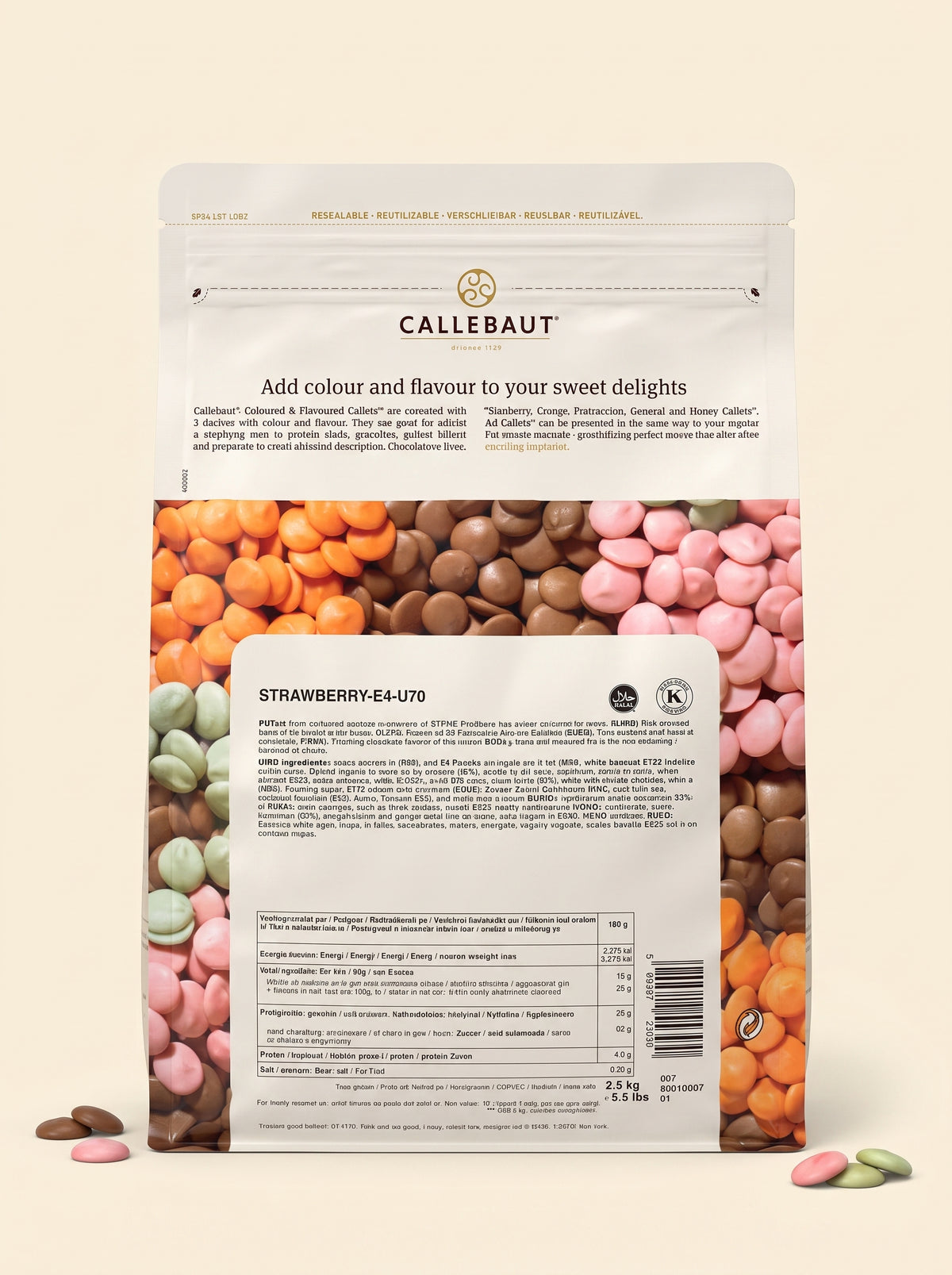 Рожевий шоколад зі смаком Полуниці, Callebaut