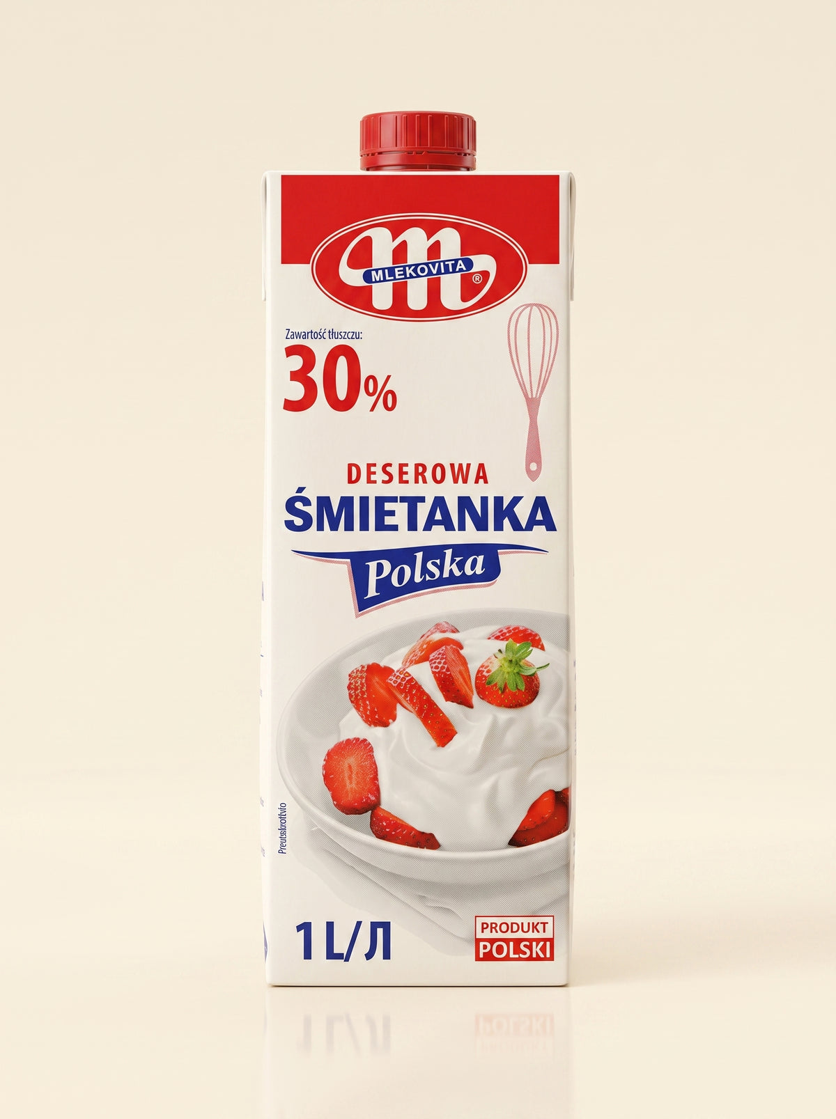 Вершки тваринні 30% Smietanka Mlekovita, 1 л