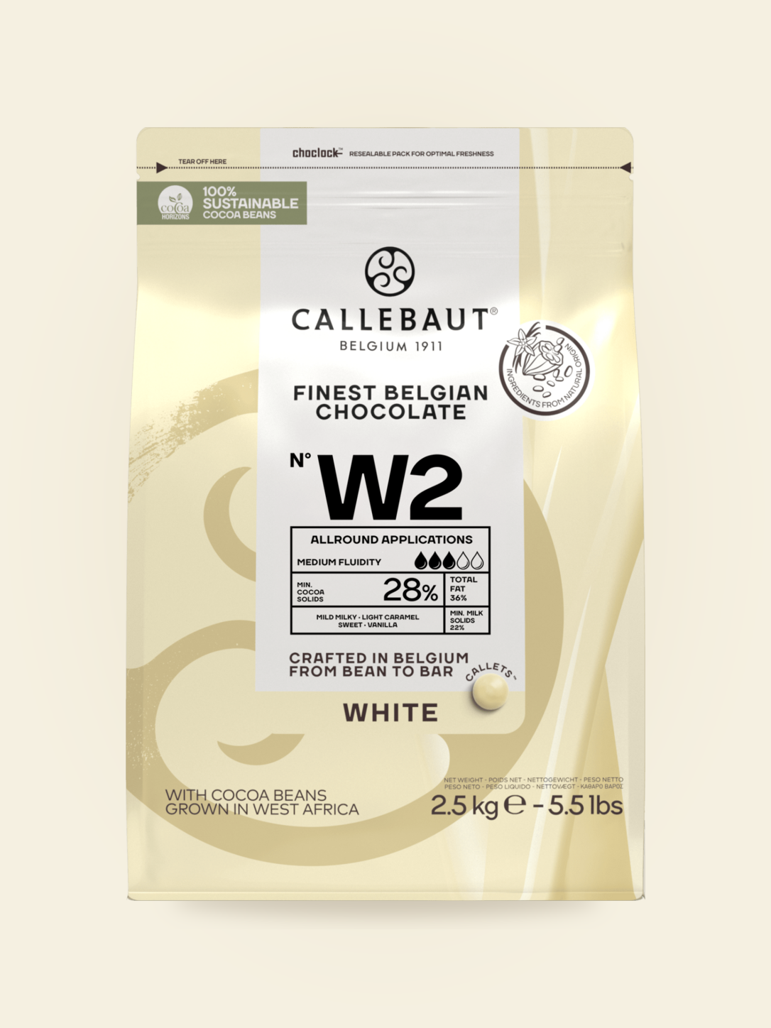 Шоколад білий W2 28%, Callebaut